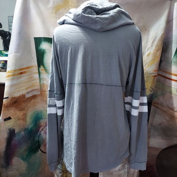 Victoria's Secret PINK Tunic Hoodie Shirt Graphic Logo Long Sleeve S/P - Picture 4 of 7